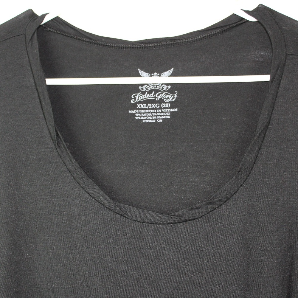 Women's Plus Size Black T-shirt, Faded Glory, XXL - Picture 6 of 7